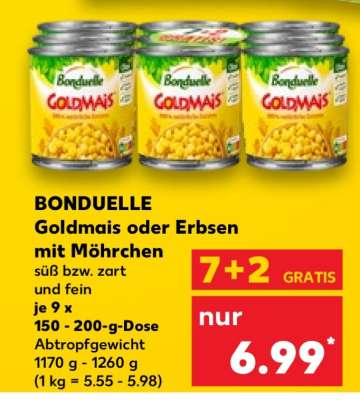 BONDUELLE Goldmais oder Erbsen