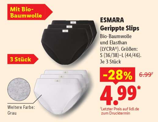 Esmara Gerippte Slips