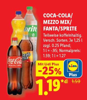 Coca-Cola / Mezzo Mix / Fanta / Sprite
