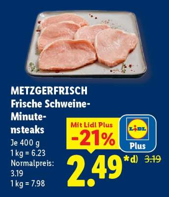 Metzgerfrisch Frische Schweine- Minutensteaks