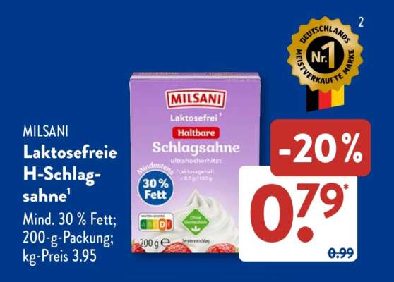 MILSANI Laktosefreie H-Schlagsahne