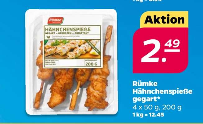 Rümke Hähnchenspieße gegart