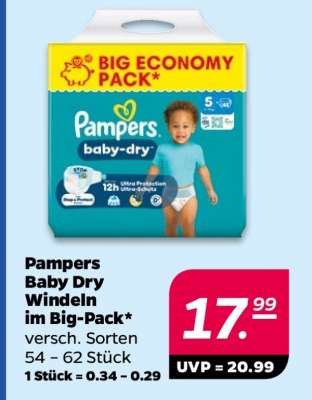 Pampers Baby Dry Windeln im Big-Pack