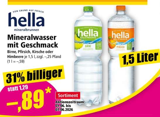 hella Mineralwasser mit Geschmack