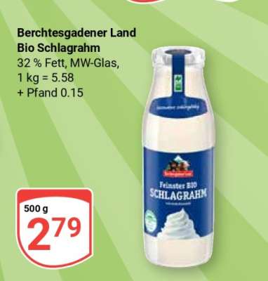 Berchtesgadener Land Bio Schlagrahm