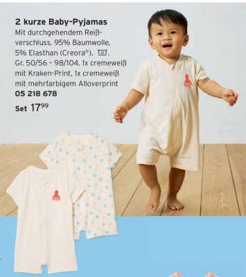 2 kurze Baby-Pyjamas