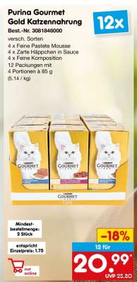 PURINA Gourmet Gold Katzennahrung