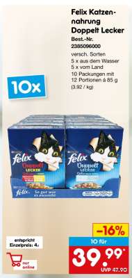 Felix Katzennahrung Doppelt Lecker