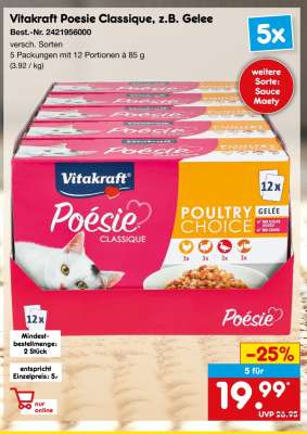 Vitakraft Poesie Classique, z.B. Gelee