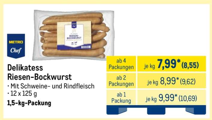 Delikatess Riesen-Bockwurst