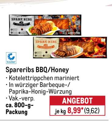 Spareribs BBQ/Honey