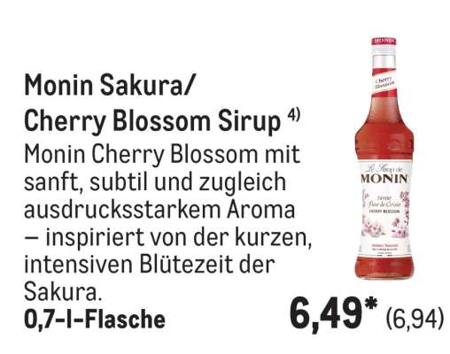 Monin Sakura/Cherry Blossom Sirup