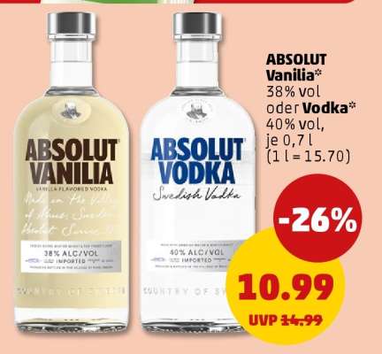 ABSOLUT Vanilia oder Vodka