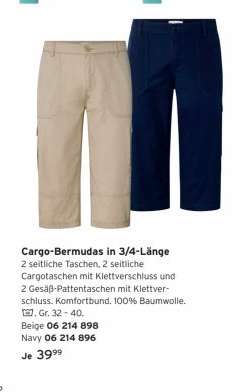 Cargo-Bermudas in 3/4-Länge
