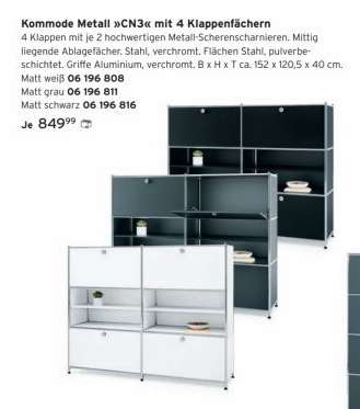 Kommode Metall »CN3« mit 4 Klappenfächern