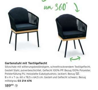 Gartenstuhl mit Textilgeflecht