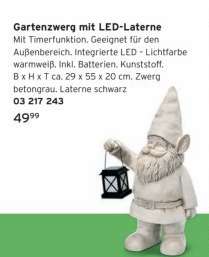 Gartenzwerg mit LED-Laterne