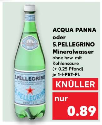 ACQUA PANNA oder S.PELLEGRINO Mineralwasser