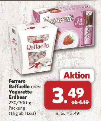Ferrero Raffaello oder Yogurette Erdbeer