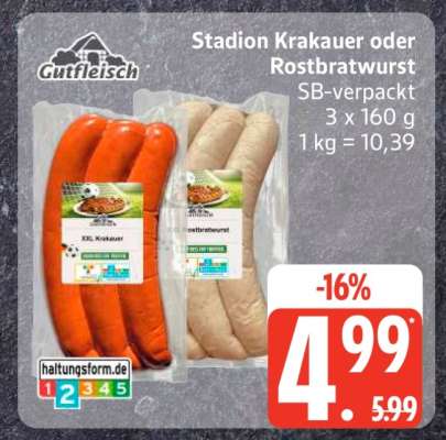 Stadion Krakauer oder Rostbratwurst
