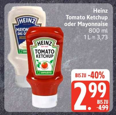 Heinz Tomato Ketchup oder Mayonnaise