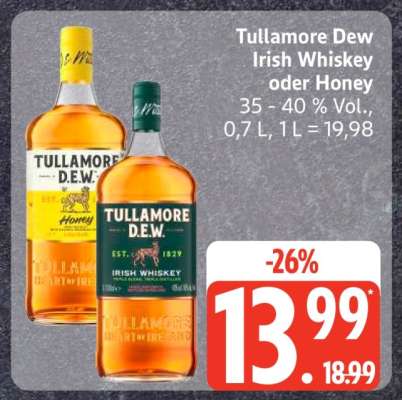 Tullamore Dew Irish Whiskey oder Honey