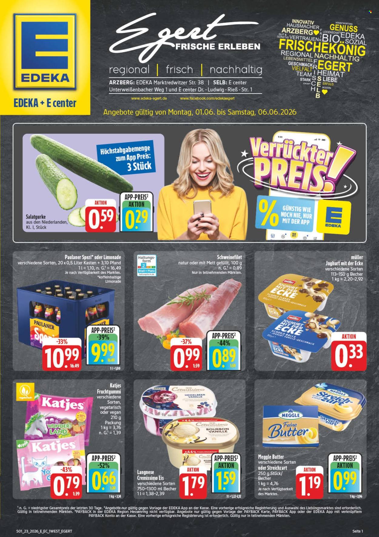 E center Prospekte  - 1.06.2026 - 6.06.2026. Seite 1