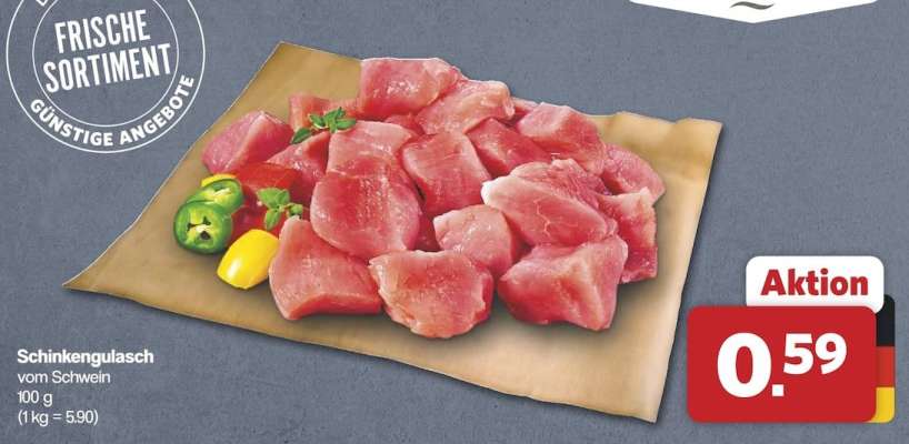 Schinkengulasch vom Schwein