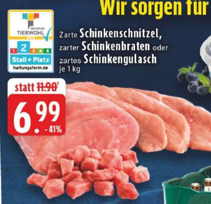 Zarte Schinkenschnitzel, zarter Schinkenbraten oder zartes Schinkengulasch