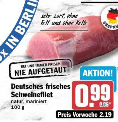 Deutsches frisches Schweinefilet