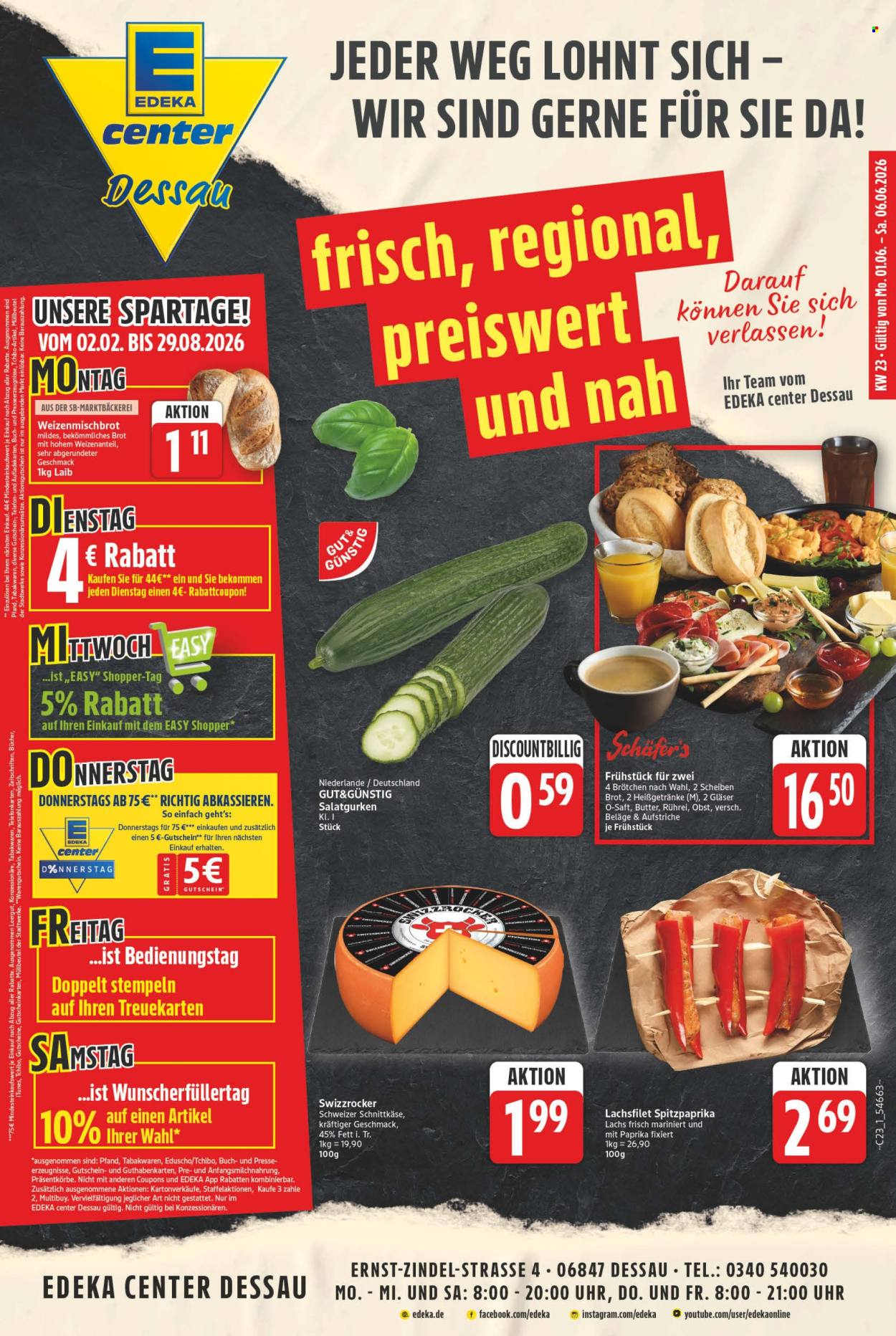 E center Prospekte  - 1.06.2026 - 6.06.2026. Seite 1