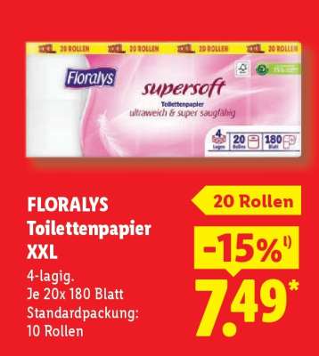Floralys Toilettenpapier XXL