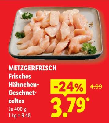 Metzgerfrisch Frisches Hähnchen-Geschnetzeltes