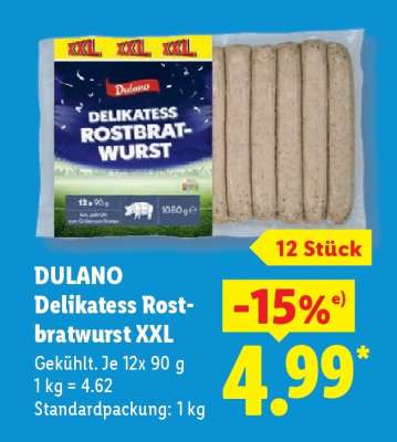 Dulano Delikatess Rostbratwurst XXL