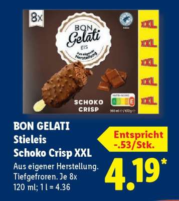 Bon Gelati Stieleis Schoko Crisp XXL