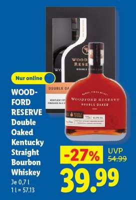 WOODFORD RESERVE Double Oaked Kentucky Straight Bourbon Whiskey