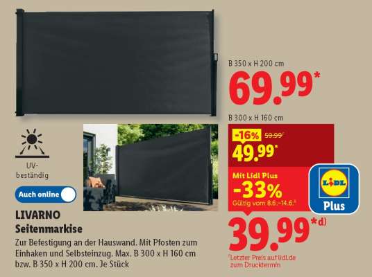 LIVARNO Seitenmarkise