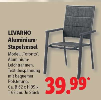 Livarno Aluminium-Stapelsessel