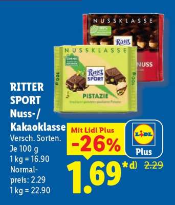 RITTER SPORT Nuss- Kakaoklasse