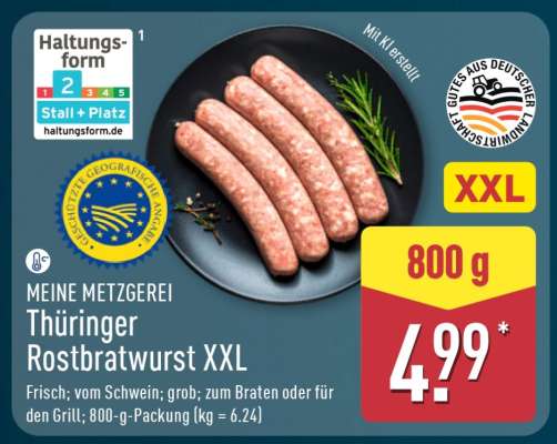 MEINE METZGEREI Thüringer Rostbratwurst XXL