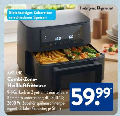 AMBIA Combi-Zone-Heißluftfritteuse