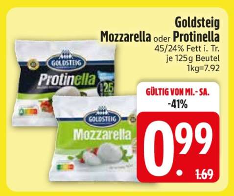 Goldsteig Mozzarella oder Protinella