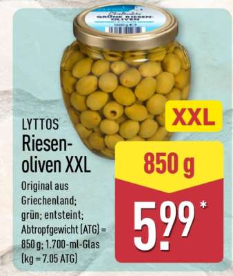 LYTTOS Riesenoliven XXL