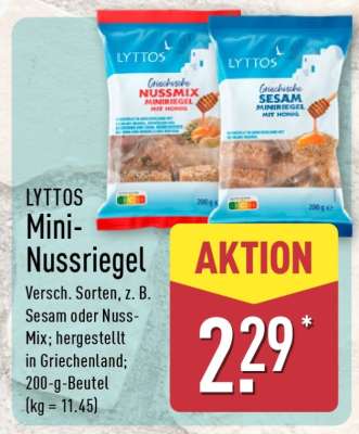 LYTTOS Mini-Nussriegel