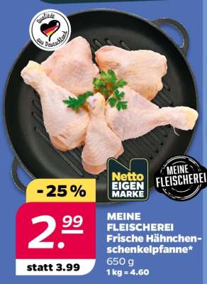 MEINE FLEISCHEREI Frische Hähnchenschenkelpfanne