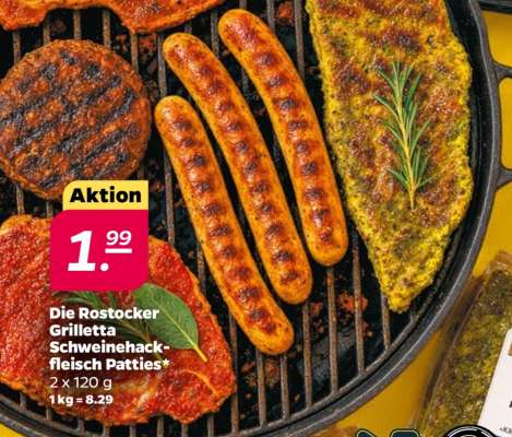 Die Rostocker Grilletta Schweinehackfleisch Patties