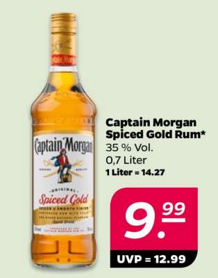 Captain Morgan Spiced Gold Rum*