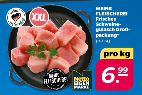 MEINE FLEISCHEREI Frisches Schweinegulasch Großpackung