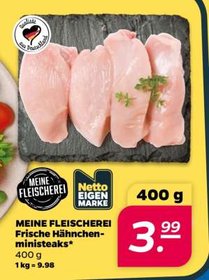 Meine Fleischerei Frische Hähnchenministeaks