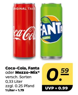 COCA-COLA, FANTA oder MEZZO MIX